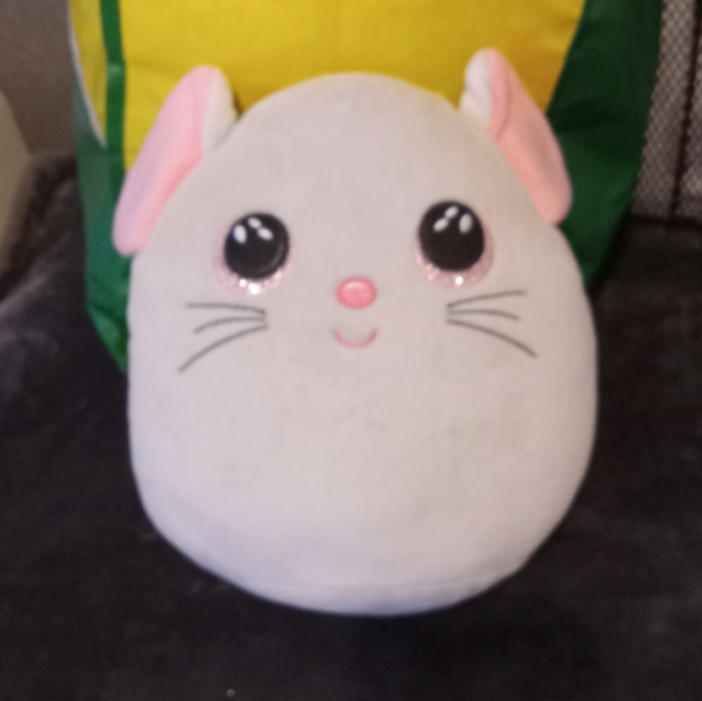 Ty  Catnip Grey Mouse  Plush Glitter Eyes 8”
